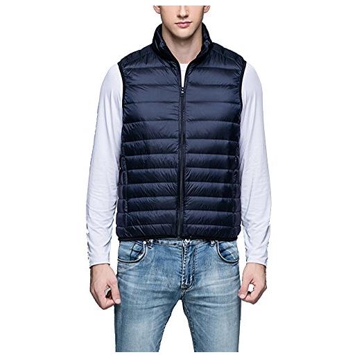 ZhuiKun uomo gilet smanicato di piumino ultraleggeri giacca senza maniche giubbotto di inverno m rosso scuro