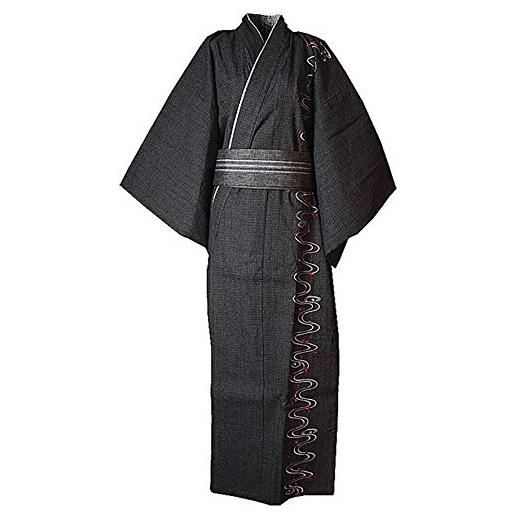 Double Villages yukata - giapponese yukata kimono home robe pajamas yukuata dressing gown cotton, blu b. , l
