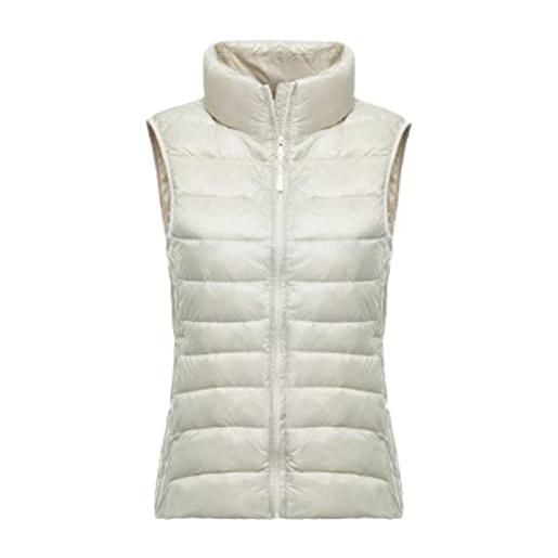 Modaworld gilet in piumino donna gilet trapuntato autunno invernali smanicato piumino canottiera mode leggermente imbottito giacca con cappuccio gilet con tasche casual con cerniera outerwear