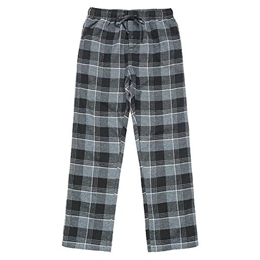 Dubinik® pantaloni del pigiama da uomo plaid flanella 100% cotone fleece sleepwear