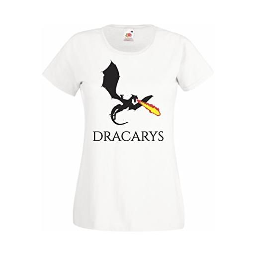 CHEIDEASTORE t-shirt maglietta targaryen dracarys game of thrones trono di spade donna (medium, viola)
