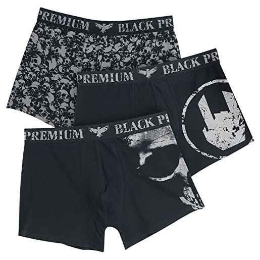 Black Premium by EMP uomo boxer grigio-nero in confezione tripla m