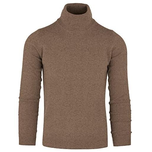 Cashmere Zone dolcevita maglione uomo 100% puro cashmere pull manica lunga morbido soffice e caldo (grigio chiaro, xxl)