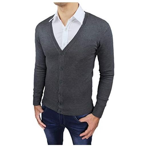 Cardigan Uomo Blu Scuro Slim Fit - Maglione Invernale Con Cerniera, Morbido E Caldo - Foto 11