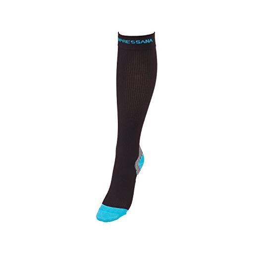 Compressana sport support - calze a compressione sportive con fibra coolmax, mantiene fresche e asciutte, effetto compressione ø 18 mm. Hg, taglia v, colore nero