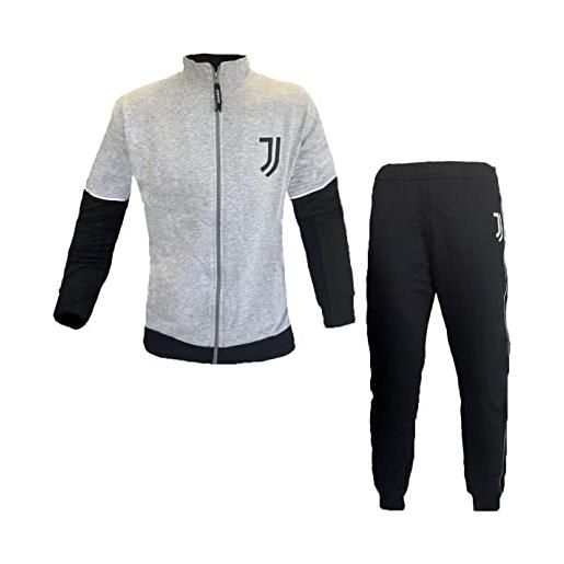 siciem pigiama tuta uomo in felpa cotone full zip juve prodotto ufficiale art. Ju14125 (grigio, s)