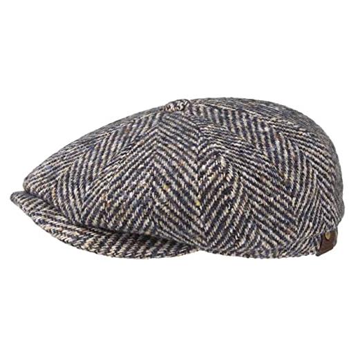 Stetson hatteras berretto con visiera - pregiato berretto unisex - 100% lana vergine - coppola con fodera in cotone - cappello in lana autunno/inverno nero 61 cm