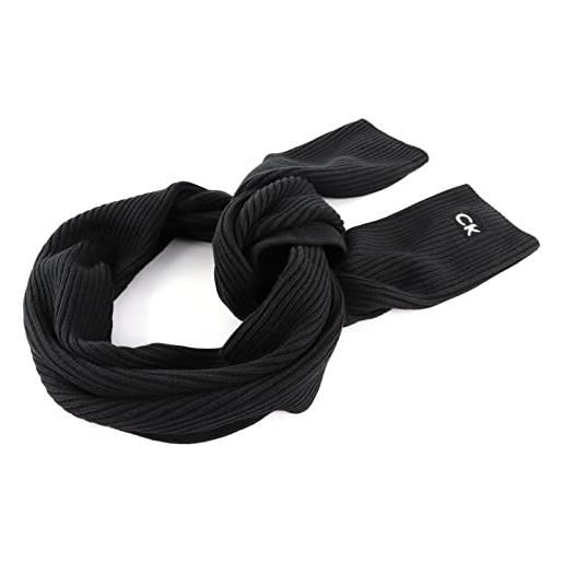 Calvin Klein classic cotton rib scarf 30x180 k50k509693 sciarpe, nero (ck black), os uomo