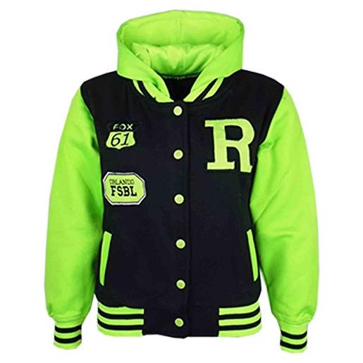 A2Z 4 Kids®, giacca di tendenza con cappuccio in stile squadra di baseball universitaria per ragazzi e ragazze di 2 3 4 5 6 7 8 9 10 11 12 13 anni. 