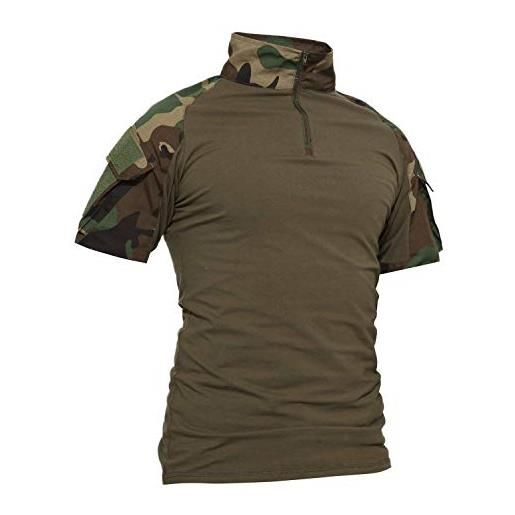 Lilychan lili. Chan camicie tattiche da uomo a maniche corte camicia militare camicia da esterno camicia tattica da combattimento con cerniera (x-large, nero)