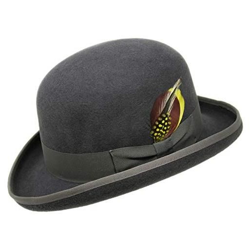 Borges & Scott orwell premium - cappello a bombetta - feltro 100% di lana - 58cm nero