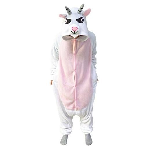 wotogold pigiama di capra animale costumi unisex per adulti e bambini white