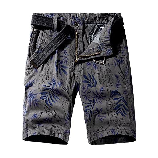 Yukirtiq pantaloncini cargo da uomo con cintura bermuda mimetici pantaloni estivi corti da uomo pantaloncino sportivi pantaloni da lavoro corti