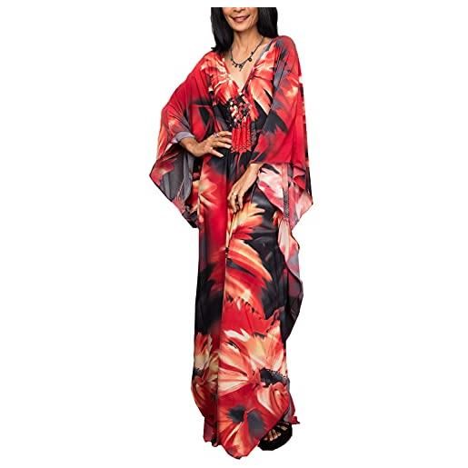 L-Peach beach caftano da donna oversize camicia da notte bohomian kimono biniki coprispalle sarong pareos