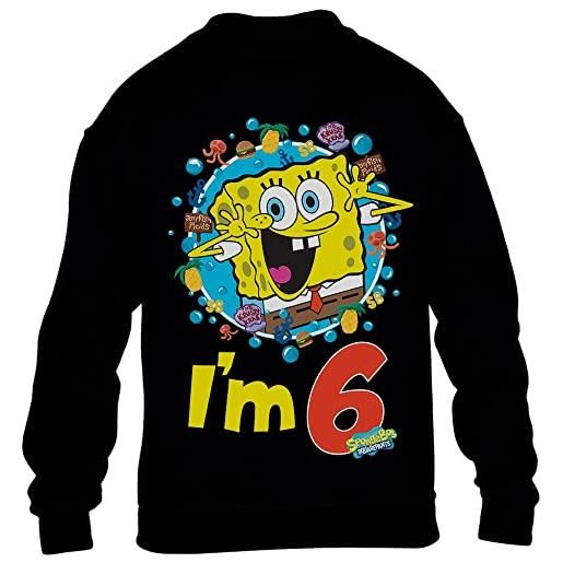 SpongeBob Squarepants spongebob felpa compleanno, regalo bambino 6 anni maglione per bambini e ragazzi 3-4 anni nero