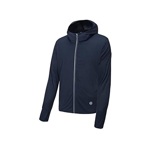 LOEBKE giacca da uomo con protezione solare upf 50+, giacca rinfrescante con cappuccio e tasche, escursionismo all'aperto