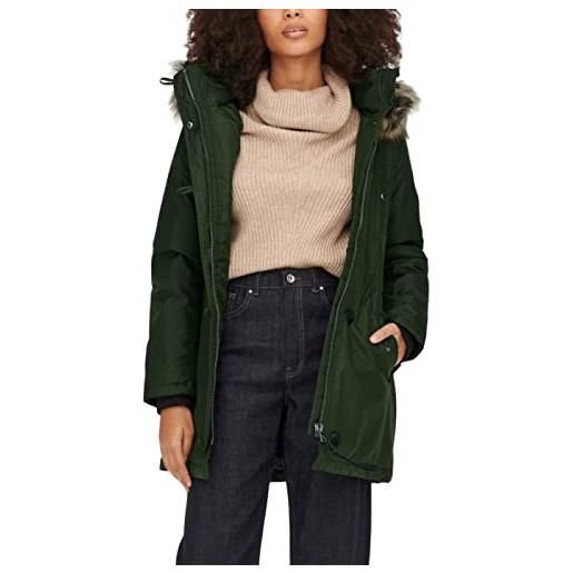 Only onliris fur winter parka cc otw giacca, verde (rosin), s donna