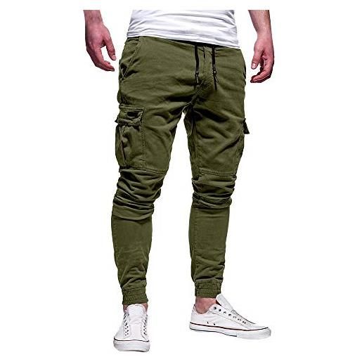 YpingLonk pantaloni sportivi lunghi da uomo pantaloni sportivi da jogger sportivi con coulisse in vita elasticizzata aderente alla moda (army green, xxl)