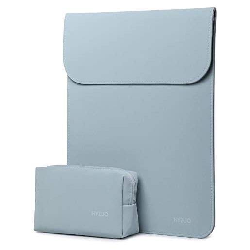 HYZUO 13,3-14 pollici custodia borsa pc portatile sleeve compatibile con 2021 2022 mac. Book pro 14 m1 pro max a2442, mac. Book air 13 2010-2017, 13,5 surface laptop, con borsa accessori, blu pallido