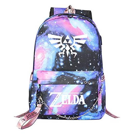 WANHONGYUE the legend of zelda studenti borsa da scuola borsa per laptop da 15,6 pollici zaino per ragazze amanti degli gioco blue galaxy / 1