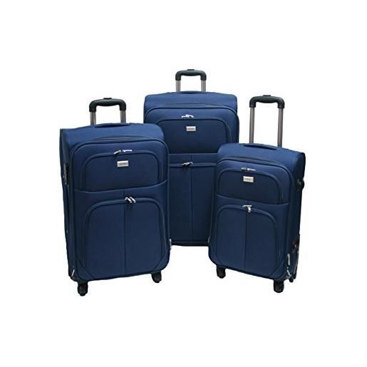ORMI g. Kaos tris valigia trolley semirigide set bagagli in tessuto super leggeri 4 ruote piroettanti trolley piccolo adatto per cabina