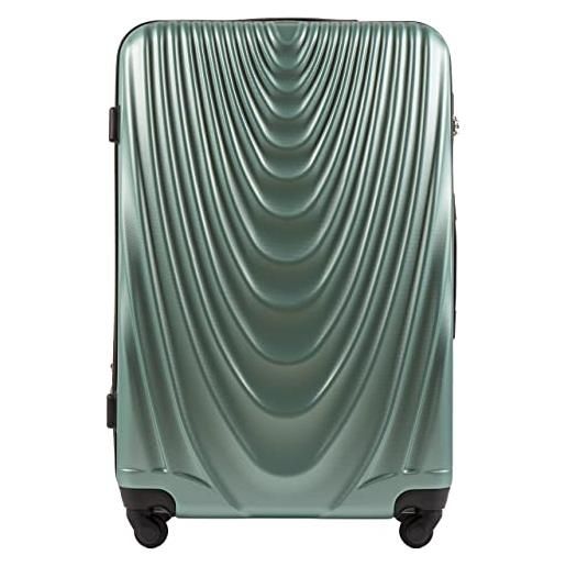 W WINGS wings - borsa da viaggio leggera con ruote e manico telescopico, g. Green, l, valigetta, verde, l, valigetta