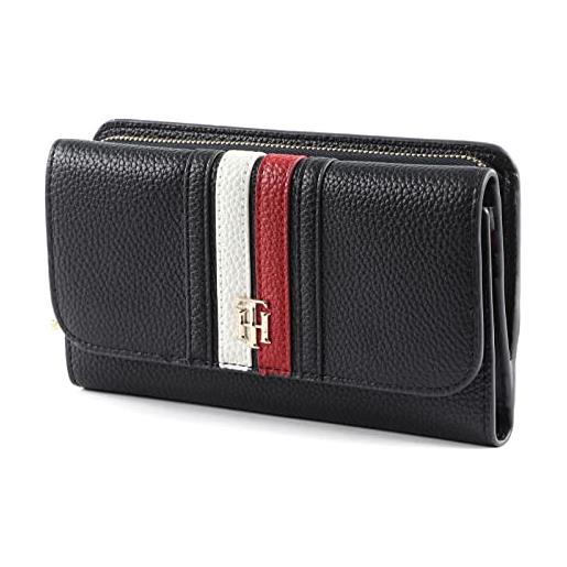 Tommy Hilfiger th element large flap wallet space blue, blu navy, 11.0 x 19.0 x 4.00, moderno