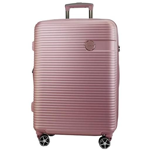 METZELDER classic r2.0 - valigia rigida alla moda, 1 anno, oro rosa, m moyenne soute 69/86l - 67x43x28 4kg, valigia rigida estensibile con serratura