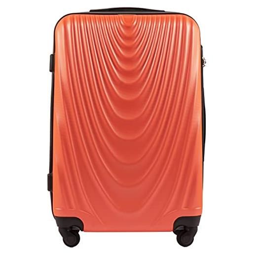 W WINGS wings - borsa da viaggio leggera con ruote e manico telescopico, misura m, colore: arancione, f. Orange, m, valigetta