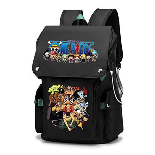 WANHONGYUE one piece anime cosplay backpack rucksack borsa da scuola studenti zaino per laptop da 15,6 pollici verde / 2