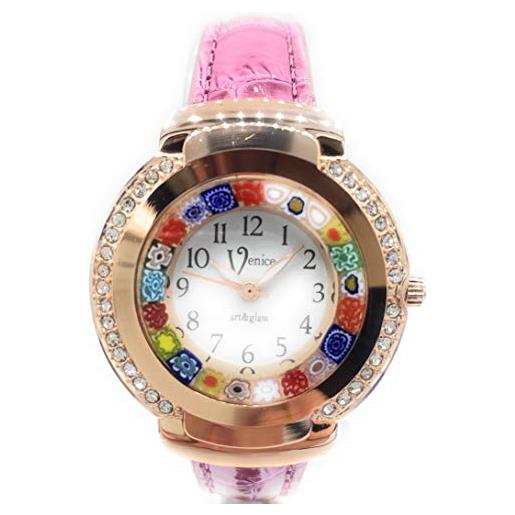 LE GEMME DI VENEZIA orologio donna antica murrina venice colore oro rosa watch in vetro di murano cristal