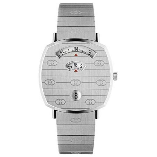Gucci orologio grip 38mm stainless steel gg engraved ya157401