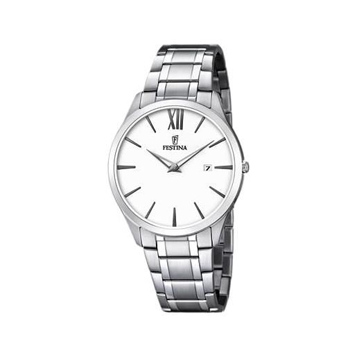 Festina-orologio da uomo al quarzo con display analogico e cinturino in acciaio inox color argento/f6832 1
