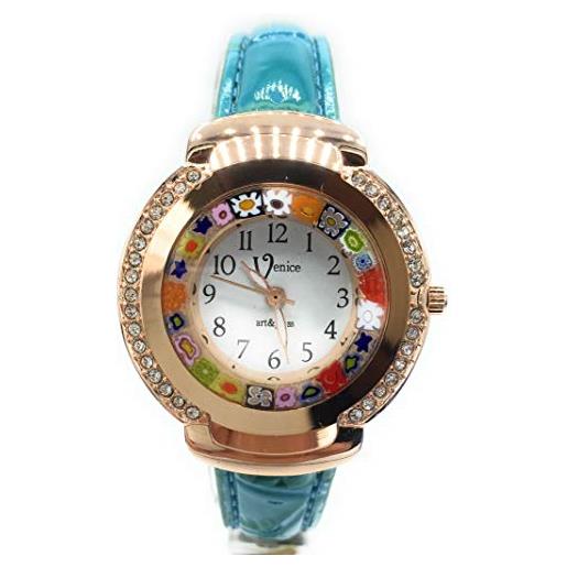 LE GEMME DI VENEZIA orologio donna antica murrina venice colore oro rosa watch in vetro di murano cristal