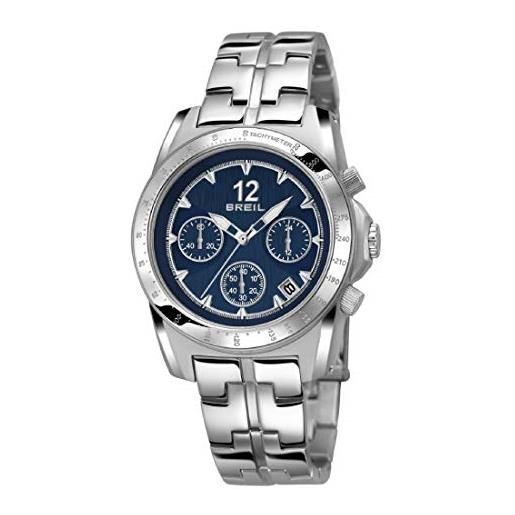 Breil orologio donna enclosure quadrante blu e bracciale in acciaio, movimento chrono quarzo