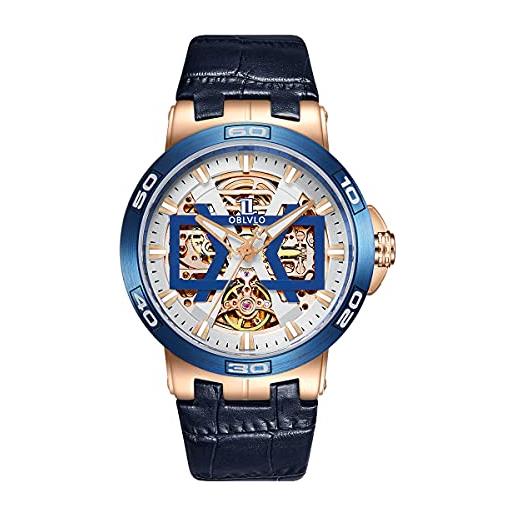 OBLVLO nuovi orologi automatici in oro con quadrante scheletrato grande orologio um (um-tlp)