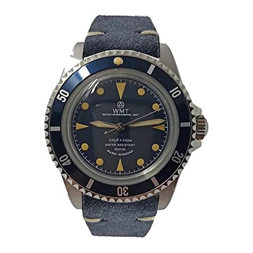 Walter Mitt royal marine diver acciaio inox automatico blu pelle orologio unisex