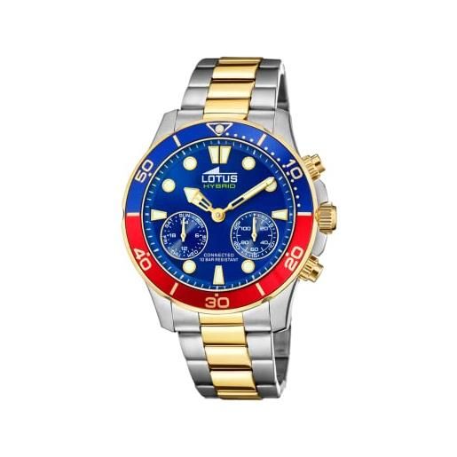 Lotus 18801/3 watch from the connected collection, 44.5 mm blue case with two-tone steel strap for men