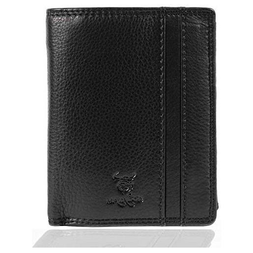 Matador® portafoglio da uomo con protezione rfid, nero , 12 x 9.5 x 2 cm, classico