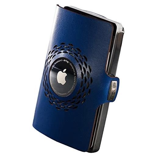 I-CLIP in acciaio inossidabile per apple air. Tag con fermasoldi intercambiabili - portafoglio - portafoglio sottile - portafoglio compatibile con apple air. Tag - acciaio blu lucido