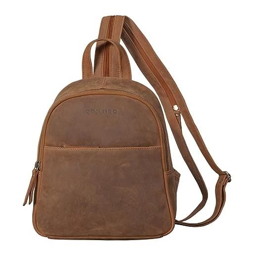 STILORD 'rey' zaino monospalla donna elegante vintage pelle borsetto da petto piccolo borsa 2 in 1 crossbody sling bag borsa a tracolla in cuoio autentico, colore: tarragona - marrone