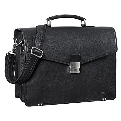 STILORD 'cosmos' ventiquattrore classica da uomo in pelle vera borsa a mano per lavoro ufficio business valigetta vintage, colore: nero