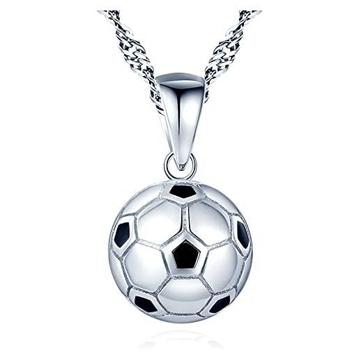 Yumilok collane da donna s925 argento sterling ciondolo rotondo a forma di pallone da calcio regalo speciale per una persona cara regalo per tutte le occasioni