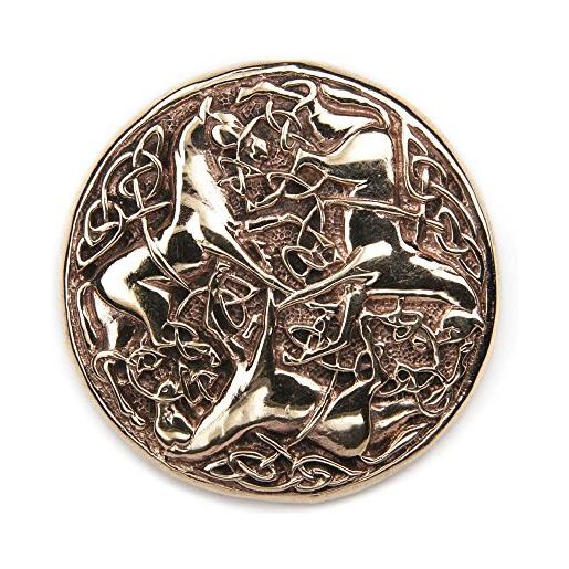 Drachensilber cavalli celtici spilla gioielli bronzo fibel medievale vestita chiusura uomini donne fibbia, bronzo, senza pietra. 