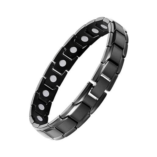 Jeracol - braccialetto magnetico braccialetto magnetico terapeutico per artrite braccialetto magnetico in titanio antidolorifico con forte magnete regalo per la cura della salute per uomini e donne. 
