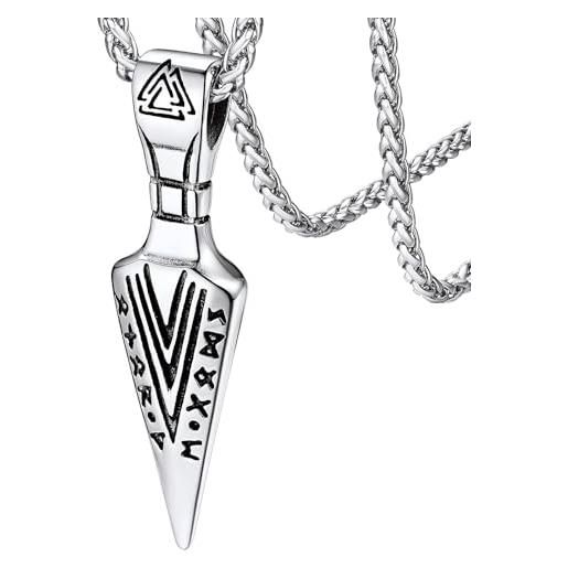 COOLSTEELANDBEYOND Due Pezzi Ancora Spada Dogtag Ciondolo con Smalto Nero, Collana con Pendente da Uomo, Palla Catena 70CM