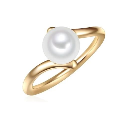 Valero Pearls anello di perle da donna in argento sterling 925 con perla di coltura di acqua dolce