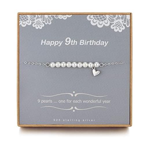 TISSGIRL regalo per bambina di 9 anni - bracciale con perle dolci regali per ragazze di 9 anni, braccialetto di perle regolabile, regalo per bambine di 9 anni