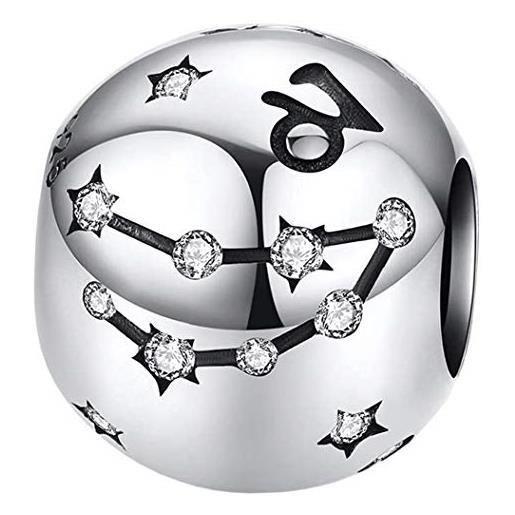 Maria Fonte bead charm segno zodiacale capricorno in argento sterling 925, compatibile con le più diffuse marche di braccialetti e collane. 
