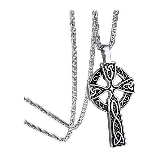 Goldchic jewelry trinity knot celtic croce pendant necklace, autentici gioielli religiosi irlandesi